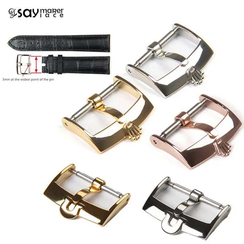 1 шт. Пряжка из нержавеющей стали с начесом для часов, 16 мм, 18 мм, 20 мм, серебристый, золотой, черный кожаный ремешок для часов, застежка, аксессуары