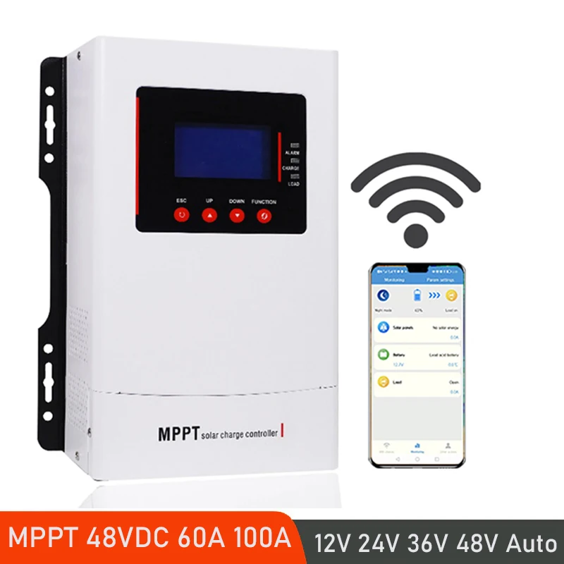 WiFi MPPT Solar Charge Controller 60A 100A 12V 24V 48V Solar Panel Charging Regulator For LiFePO4 Lithium Lead Acid Gel Battery
WiFi MPPT Solar Charge Controller 60A 100A 12V 24V 48V Solar Panel Charging Regulator For LiFePO4 Lithium Lead Acid Gel Battery