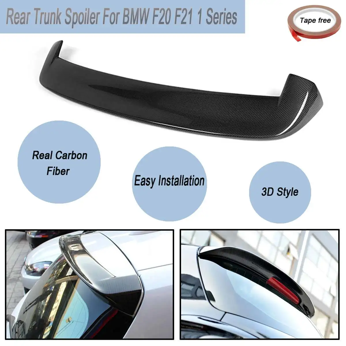 Full Carbon Fibre M Performance 3D Rear Trunk Car Lip Roof Top Spoiler Wings With Tape For BMW F20 F21 1 Series 2010-2015
Full Carbon Fibre M Performance 3D Rear Trunk Car Lip Roof Top Spoiler Wings With Tape For BMW F20 F21 1 Series 2010-2015