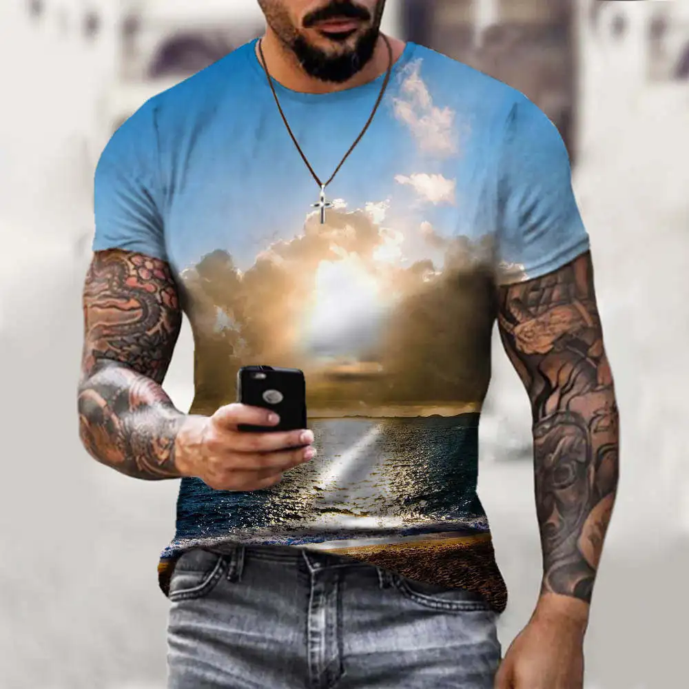 KYKU Sunrise T-shirt Men Day Spring Shirt Print Morning Tshirts Casual Twilight Tshirt Printed Mens Clothing Punk Rock Fashion
KYKU Sunrise T-shirt Men Day Spring Shirt Print Morning Tshirts Casual Twilight Tshirt Printed Mens Clothing Punk Rock Fashion