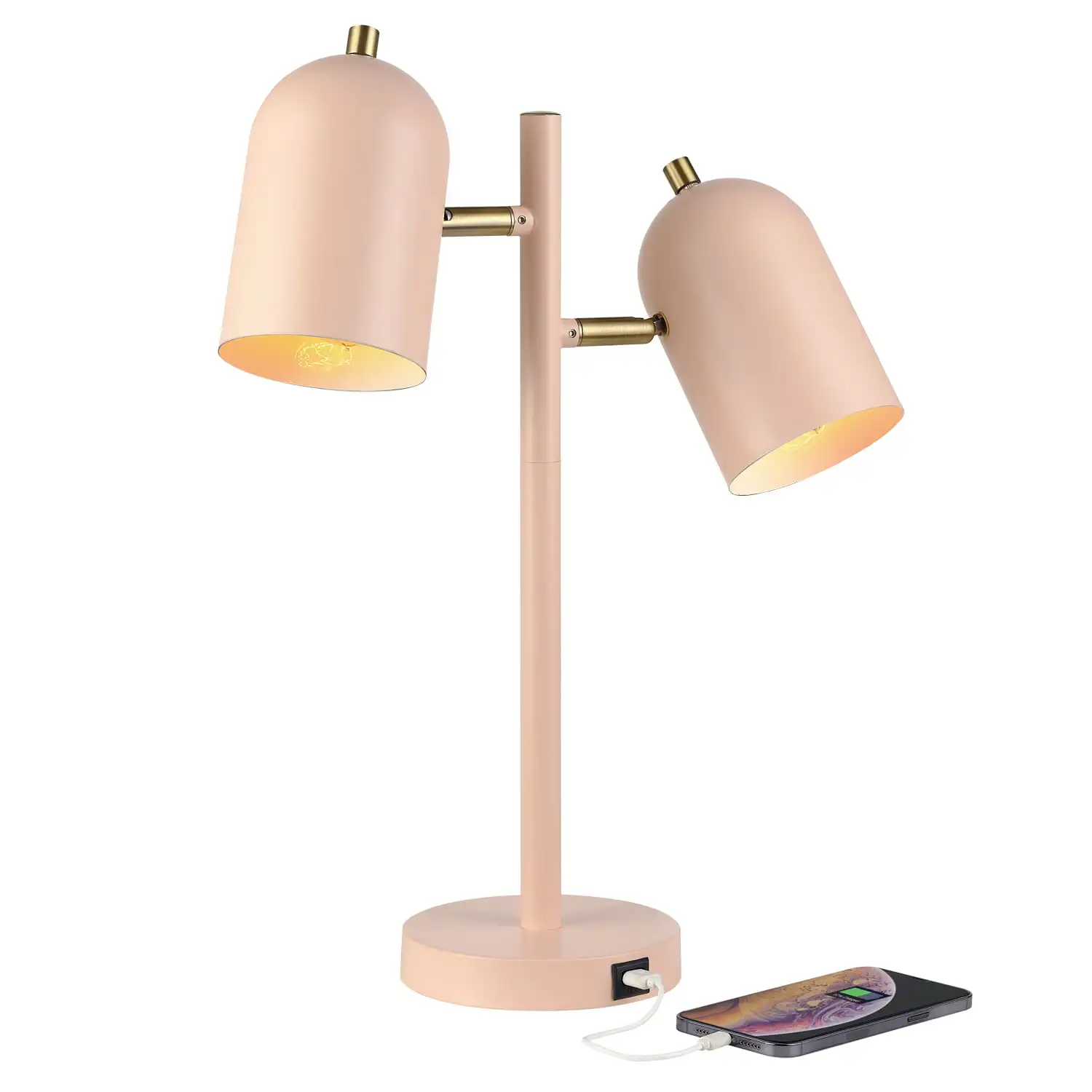 Free Shipping Free Shipping Carter 18" 2-Light Matte Pink Desk Lamp with Matte Brass Accents and 2.1A USB Port, 91000120
Free Shipping Free Shipping Carter 18" 2-Light Matte Pink Desk Lamp with Matte Brass Accents and 2.1A USB Port, 91000120