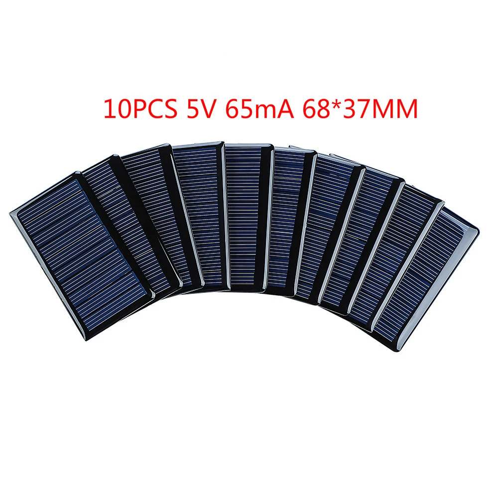 10PCS 5V 65mA 68x37mm Solar Panels Polycrystalline Mini Sunpower Solar Cells DIY Photovoltaic Panel for Battery Charger
10PCS 5V 65mA 68x37mm Solar Panels Polycrystalline Mini Sunpower Solar Cells DIY Photovoltaic Panel for Battery Charger