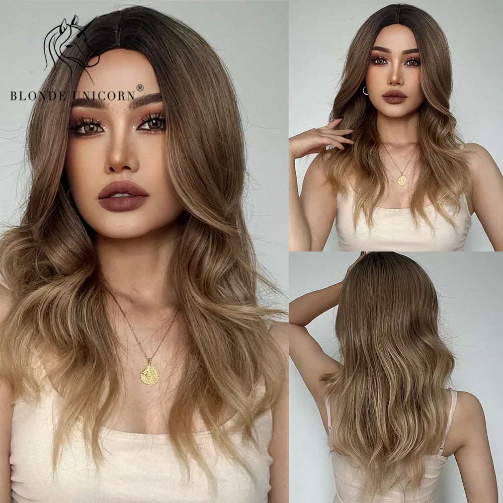 Blonde Unicorn Synthetic Medium Length Natural Wave Hair Ombre Brown Middle Part Wigs for White/Black Women Cosplay Daily Wear
Blonde Unicorn Synthetic Medium Length Natural Wave Hair Ombre Brown Middle Part Wigs for White/Black Women Cosplay Daily Wear