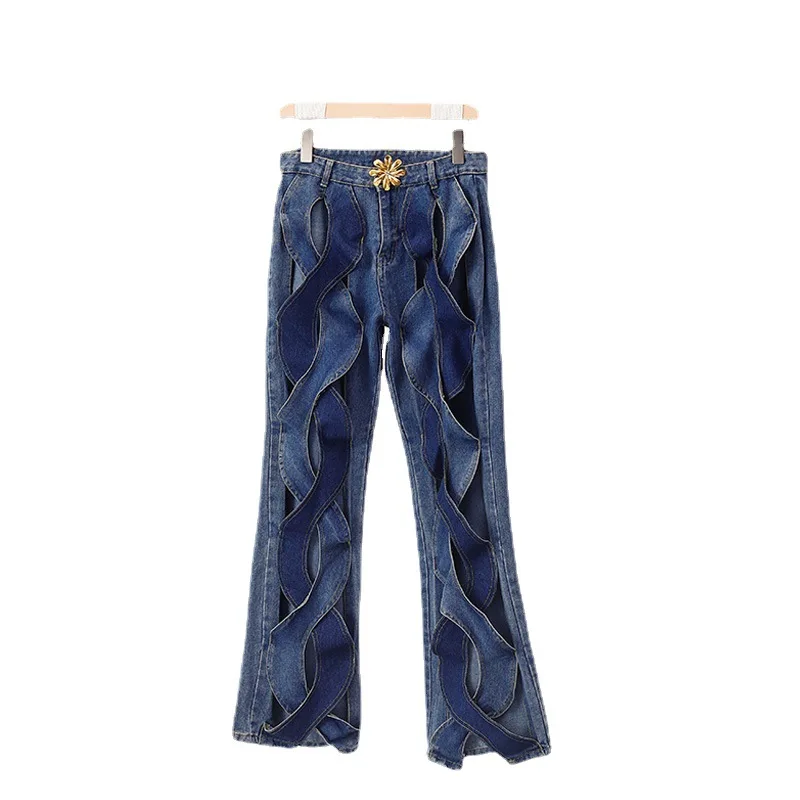 Women's 2023 New Fashion Unique Jeans Sexy Casual Fried Dough Twists Hollow Out Metal Button Jeans Chic Long Pants Wholesale
Women's 2023 New Fashion Unique Jeans Sexy Casual Fried Dough Twists Hollow Out Metal Button Jeans Chic Long Pants Wholesale