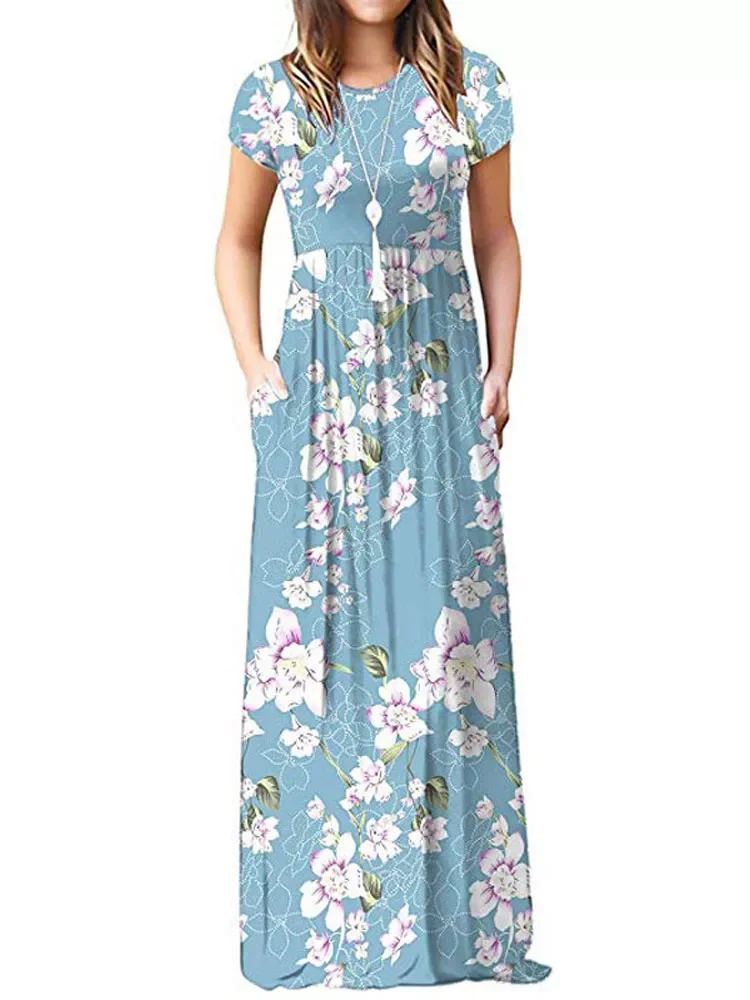 2022 Summer Maxi Floral Dress Women Long Party Dress Ladies Loose Pocket Short Sleeve Casual Flower Dress Robe Femme
2022 Summer Maxi Floral Dress Women Long Party Dress Ladies Loose Pocket Short Sleeve Casual Flower Dress Robe Femme