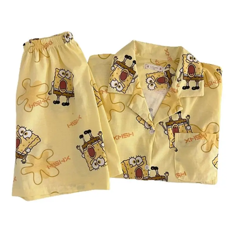 New Spongebob Anime Kawaii Milk Silk Pajamas Home Clothes Cute Cartoon Set To Send Family To Friends
New Spongebob Anime Kawaii Milk Silk Pajamas Home Clothes Cute Cartoon Set To Send Family To Friends