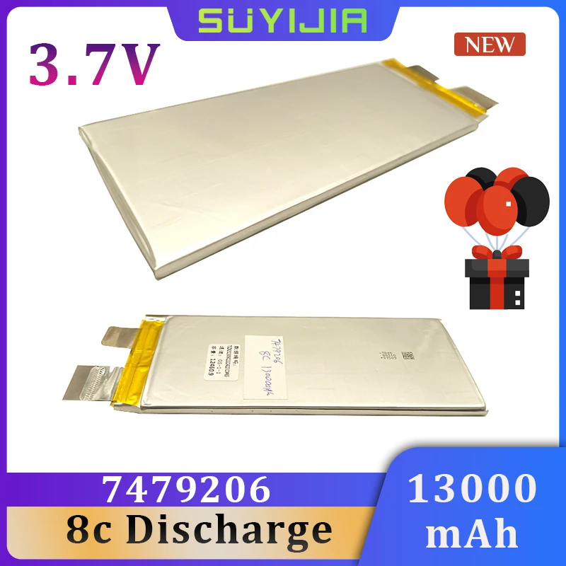 13Ah3.7V 7479206 High Rate Discharge 8C 96A Polymer Lithium Battery Suitable for Scooter Model Drone Car Ignition Model Airplane
13Ah3.7V 7479206 High Rate Discharge 8C 96A Polymer Lithium Battery Suitable for Scooter Model Drone Car Ignition Model Airplane