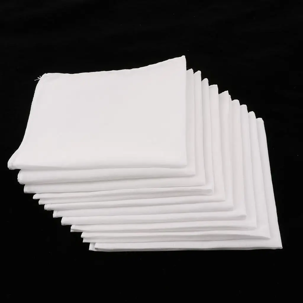 20 Pieces Cotton White Women Men Hanky Hankies Kerchiefs 
20 Pieces Cotton White Women Men Hanky Hankies Kerchiefs