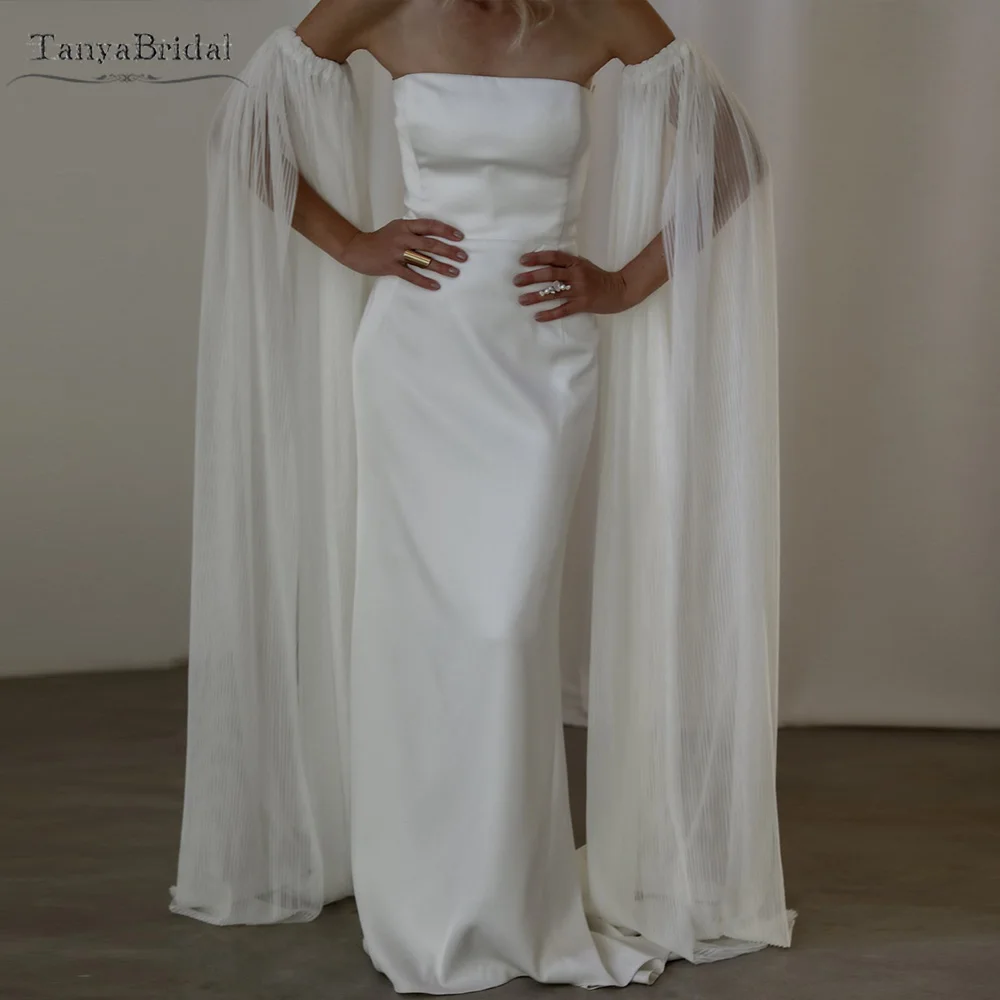 Ultra-Modern Sleek Column Detachable Sleeve With Delicate Pleated Tulle Fluidity Bridal Long Sleeves DG290
Ultra-Modern Sleek Column Detachable Sleeve With Delicate Pleated Tulle Fluidity Bridal Long Sleeves DG290
