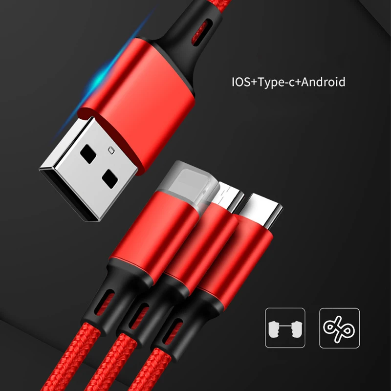 3 in 1 SuperCharging Cable Type-C Phone Fast Charger Cord Micro USB Data Wire For iPhone 14 13 12 Pro Samsung Xiaomi Huawei
3 in 1 SuperCharging Cable Type-C Phone Fast Charger Cord Micro USB Data Wire For iPhone 14 13 12 Pro Samsung Xiaomi Huawei