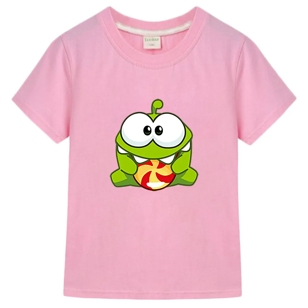 

Kids Cartoon The Rope Om Nom Frog Print T-Shirts Children's Tops Baby Boys Clothes Summer Short Sleeve T Shirt Girls Clothing