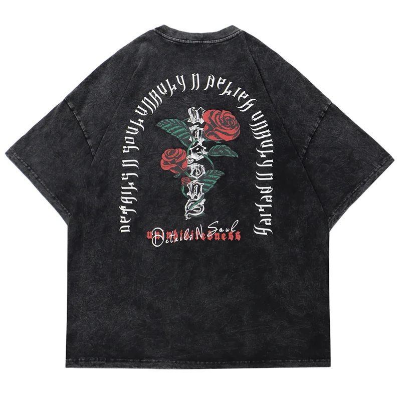 Summer Hip Hop Vintage T Shirt Streetwear Letter Rose Print Gothic Short Sleeve T Shirts 2022 Harajuku Casual Oversized Tops
Summer Hip Hop Vintage T Shirt Streetwear Letter Rose Print Gothic Short Sleeve T Shirts 2022 Harajuku Casual Oversized Tops