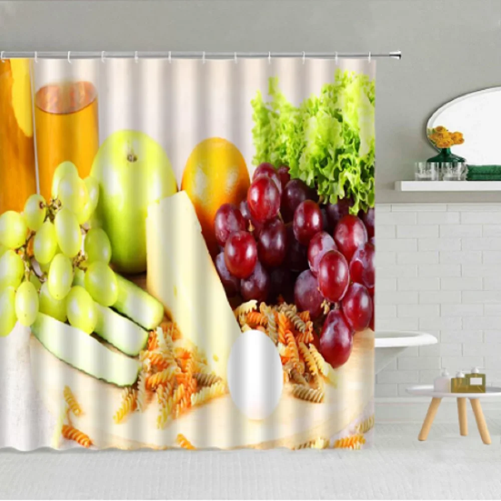 3D High Quality Cloth Shower Curtain Varied Fresh Fruits Vegetables Pattern Bath Curtains Waterproof With Hook Bathroom Screens
3D High Quality Cloth Shower Curtain Varied Fresh Fruits Vegetables Pattern Bath Curtains Waterproof With Hook Bathroom Screens