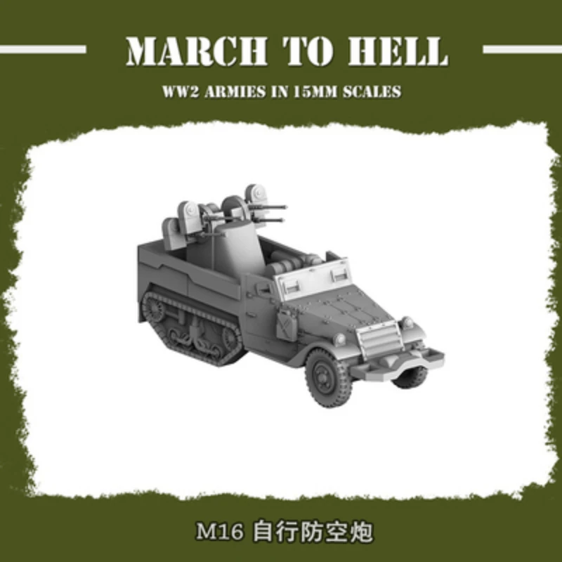 1:100 Miniatures Wargame World War II Soviet M16 Self-propelled Anti-aircraft Gun Resin Model Kit Unassembled and Unpainted
1:100 Miniatures Wargame World War II Soviet M16 Self-propelled Anti-aircraft Gun Resin Model Kit Unassembled and Unpainted