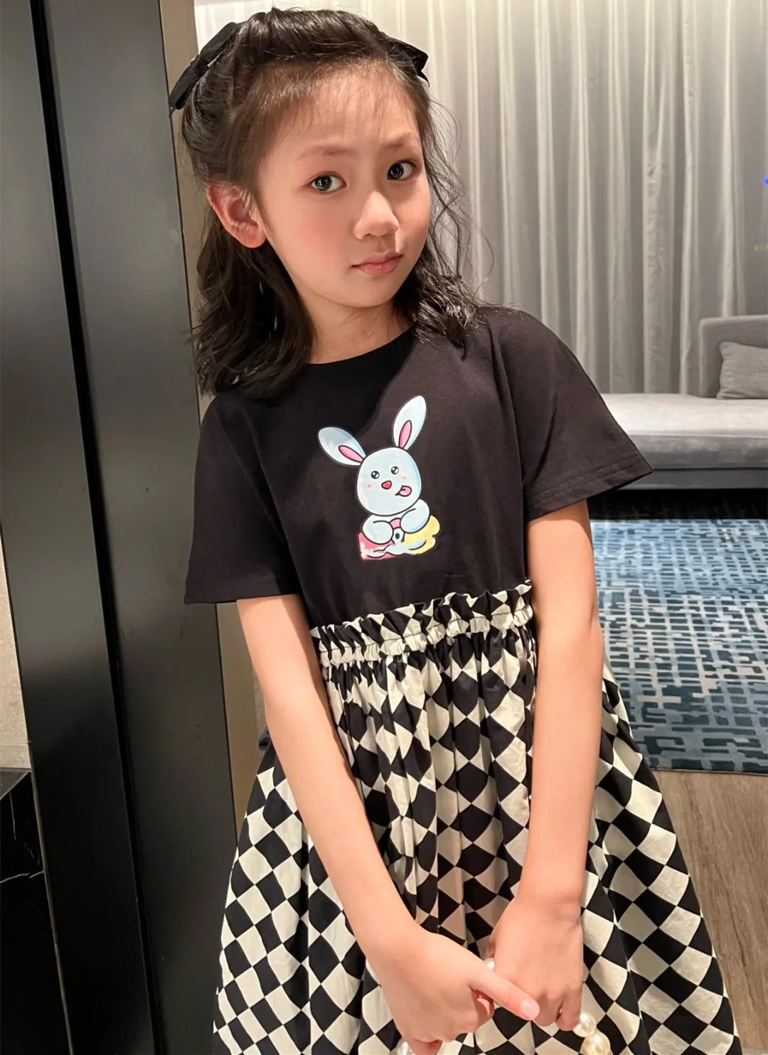 summer kids dresses baby girls clothes Small rabbit letter print black and white check pattern short sleeve dress
summer kids dresses baby girls clothes Small rabbit letter print black and white check pattern short sleeve dress