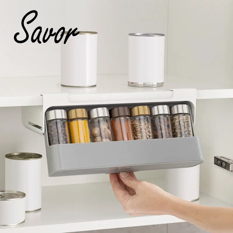 Kitchen Spice Rack Self-adhesive Wall-mounted Under-Shelf Seasoning Bottle Storage Rack Spice Organizer Kitchen Storage Rack
Kitchen Spice Rack Self-adhesive Wall-mounted Under-Shelf Seasoning Bottle Storage Rack Spice Organizer Kitchen Storage Rack