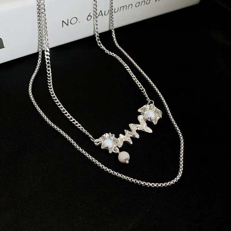 Irregular Geometric Design Double Layer Women Necklace Charm Elegant Moonstone Choker Clavicle Chain Accessories Jewelry Pendant
Irregular Geometric Design Double Layer Women Necklace Charm Elegant Moonstone Choker Clavicle Chain Accessories Jewelry Pendant