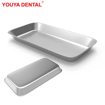 1pcs Dental Tray Stainless Steel Medical Surgical Tray For Instruments Metal Square Plate Dentistry Lab Tools Storage Box Dish