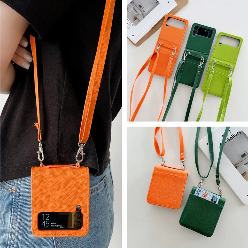 Z Flip4 PU leather Orange Lanyard Shoulder Strap Card Phone Case For Samsung Galaxy Z Flip 4 3 5G Cover Crossbody Shockproof Coq
Z Flip4 PU leather Orange Lanyard Shoulder Strap Card Phone Case For Samsung Galaxy Z Flip 4 3 5G Cover Crossbody Shockproof Coq