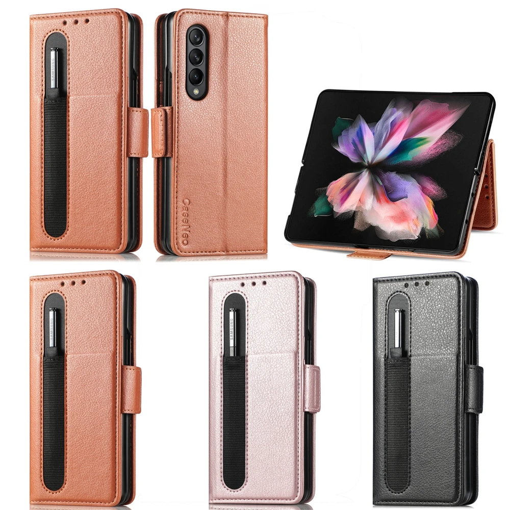 For Samsung ZFold 3 Luxury Leather Card Holder Case for Samsung Galaxy Z Fold 3 ZFold3 Z Fold3 Pen Slot Bracket Soft TPU Cover
For Samsung ZFold 3 Luxury Leather Card Holder Case for Samsung Galaxy Z Fold 3 ZFold3 Z Fold3 Pen Slot Bracket Soft TPU Cover