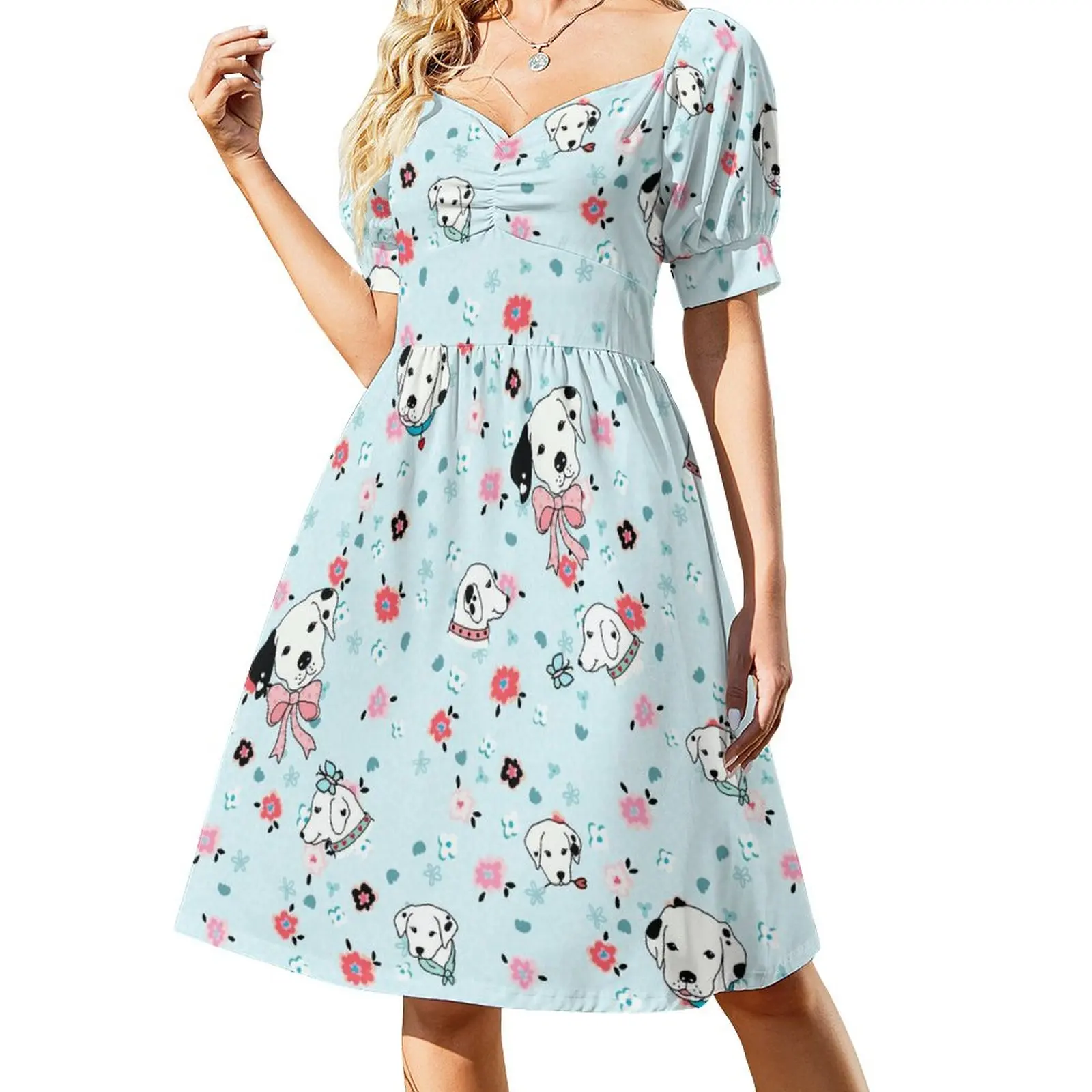 Cute Dalmatian Puppy Casual Dress Floral Print Stylish Dresses Sexy V Neck Kawaii Graphic Dress Big Size 3XL 4XL
Cute Dalmatian Puppy Casual Dress Floral Print Stylish Dresses Sexy V Neck Kawaii Graphic Dress Big Size 3XL 4XL