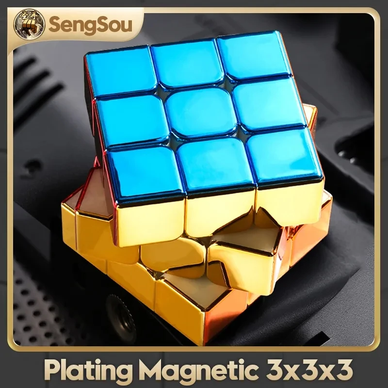 

shengshou Plating 3x3x3 Magnetic Magic Cube Toys 3x3 Professional Speed Puzzle Toys