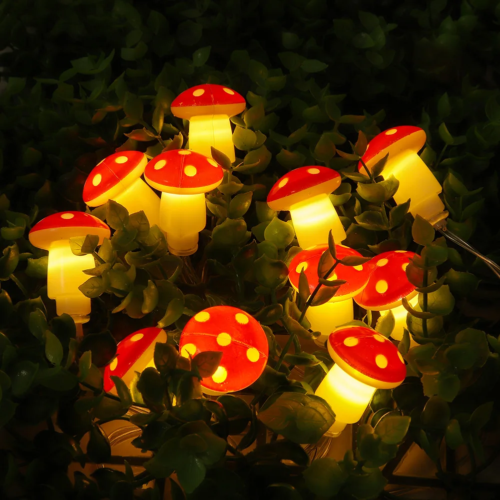 

3M 20LED 3D Mushroom String Lights USB Battery Powered Christmas Garland Fairy String Lamp For Holiday Party Lighting Decoration