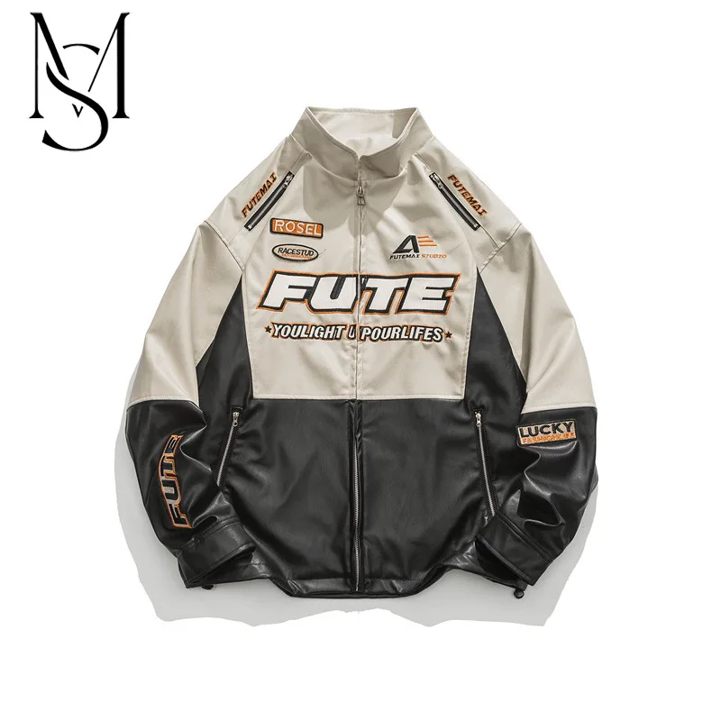 Spring New American Motorcycle Leather Coat Small Design Contrast Couple Racing Suit Casual Jacket
Spring New American Motorcycle Leather Coat Small Design Contrast Couple Racing Suit Casual Jacket