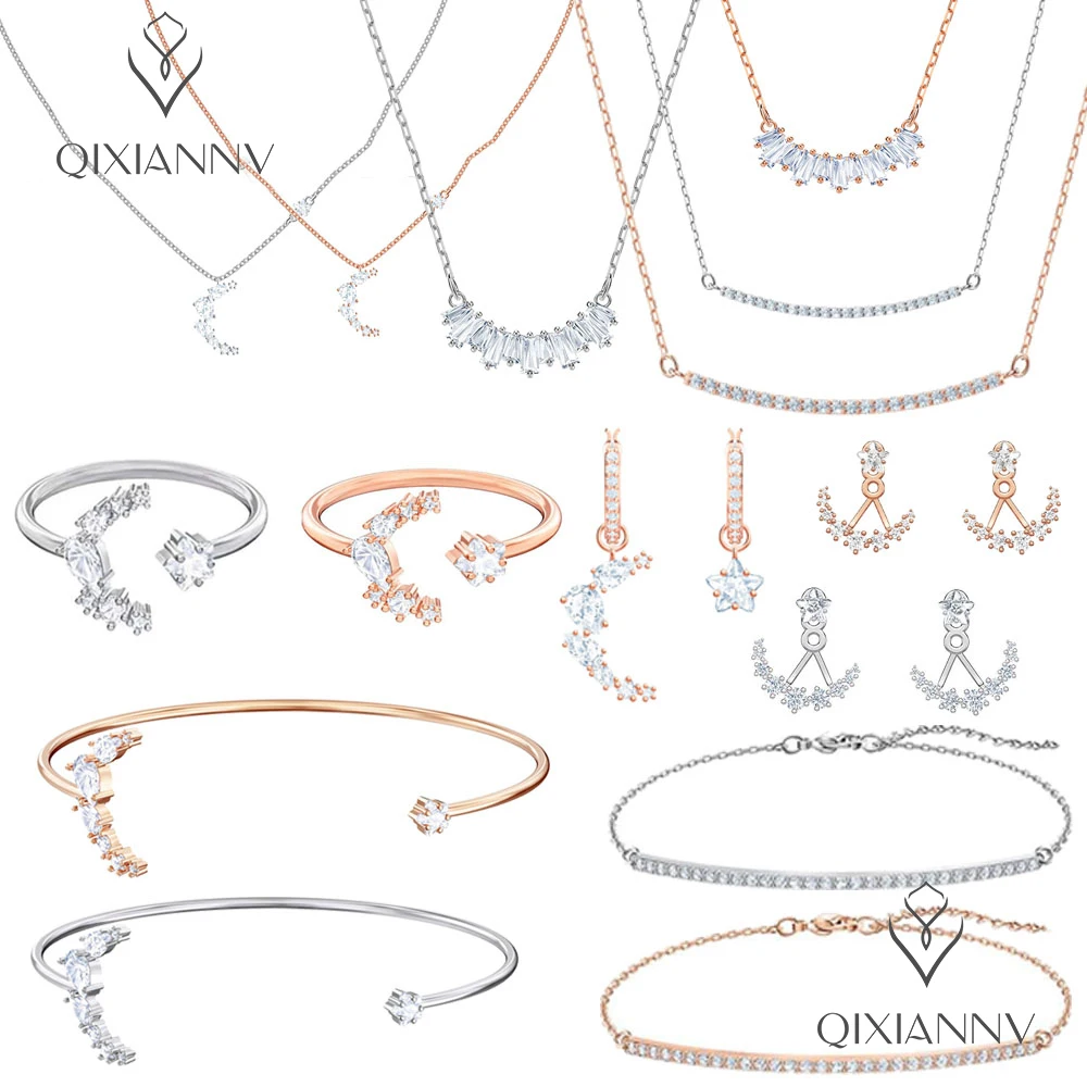 SWA1: 1 Fashion Jewelry Charm Geometric Star Moon Crystal Round Racket Necklace Earring Bracelet Set Series Romantic Gift Women
SWA1: 1 Fashion Jewelry Charm Geometric Star Moon Crystal Round Racket Necklace Earring Bracelet Set Series Romantic Gift Women
