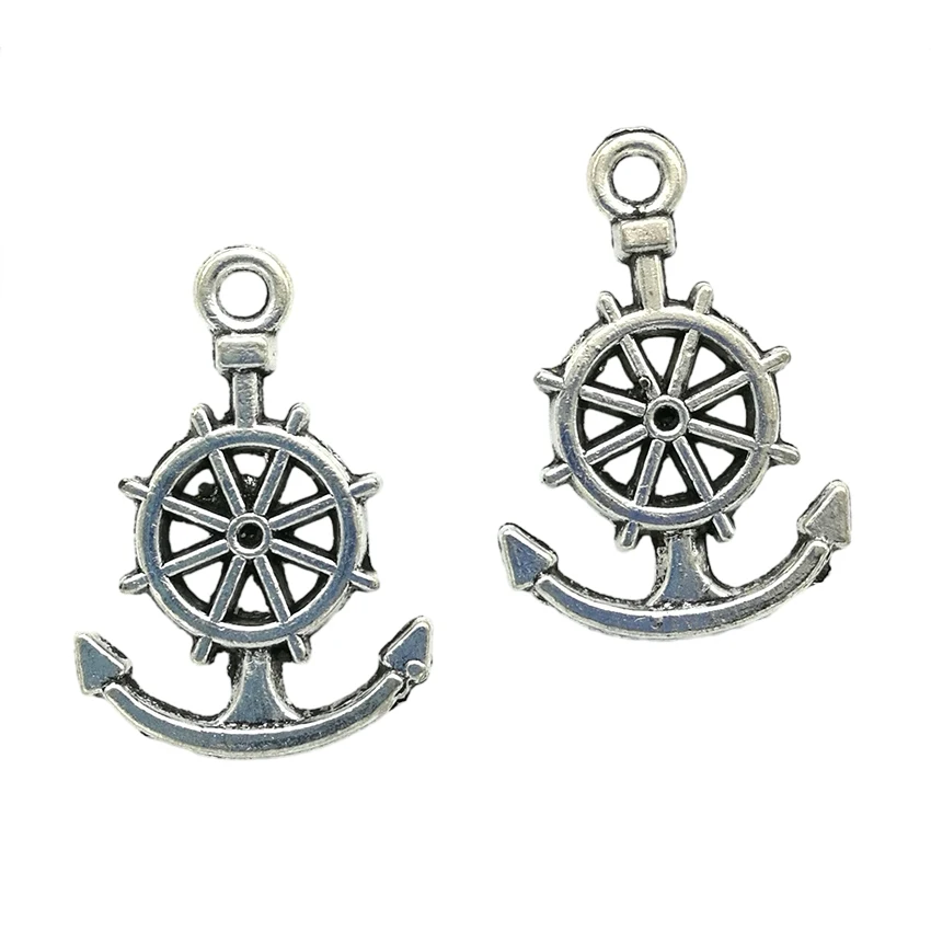 12pcs Antique Silver Color Rudder Anchor Pendants Charms for Jewelry Making 21*14mm
12pcs Antique Silver Color Rudder Anchor Pendants Charms for Jewelry Making 21*14mm