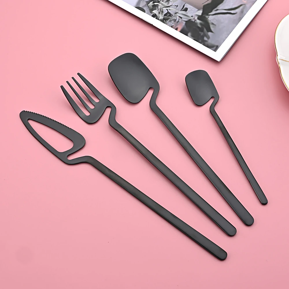 Black Cutlery Set Stainless Steel Cutlery Spoon Fork Knife Black Tableware Dinnerware Set 24Pieces Dishwasher Safe Eco Friendly
Black Cutlery Set Stainless Steel Cutlery Spoon Fork Knife Black Tableware Dinnerware Set 24Pieces Dishwasher Safe Eco Friendly