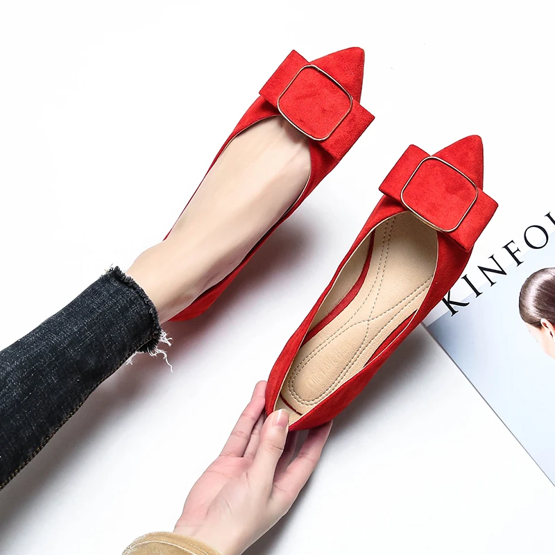 Women Flats Chinese Red Pointed Toe Basic Style Plus Size 31 32 33 34 42 43 Solid Color Office Lady Working Shoes Flock Leather
Women Flats Chinese Red Pointed Toe Basic Style Plus Size 31 32 33 34 42 43 Solid Color Office Lady Working Shoes Flock Leather