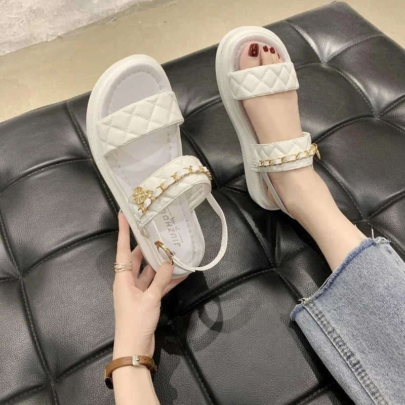 2021 New Women's Sandals Platform Fashion Chain Wedges Heels Women Sandals Casual Designer Sandals for Women Shoes Flat Sandals
2021 New Women's Sandals Platform Fashion Chain Wedges Heels Women Sandals Casual Designer Sandals for Women Shoes Flat Sandals