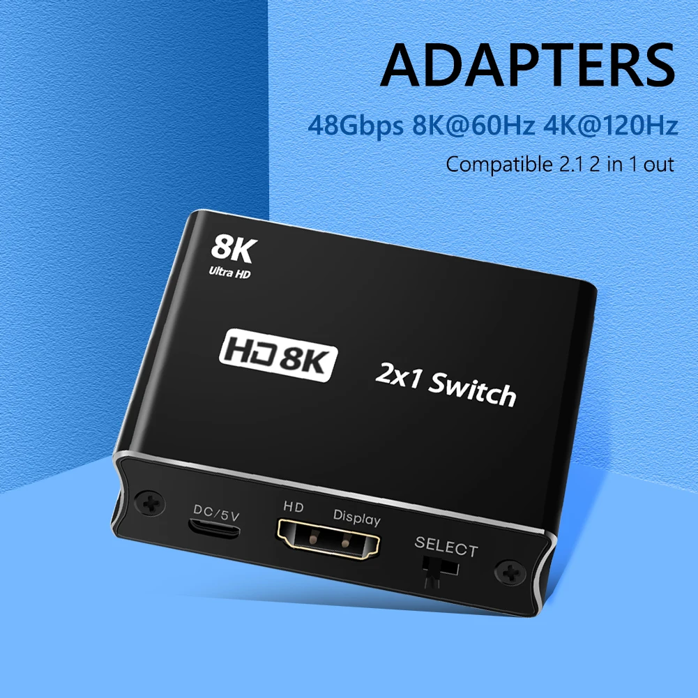 HDMI совместимый с Ultra HD 8K 2,1 высокоскоростной 48 Гбит/с направленный переключатель 2 в 1 выходной преобразователь совместимый с проектором Xbox PS5
HDMI совместимый с Ultra HD 8K 2,1 высокоскоростной 48 Гбит/с направленный переключатель 2 в 1 выходной преобразователь совместимый с проектором Xbox PS5