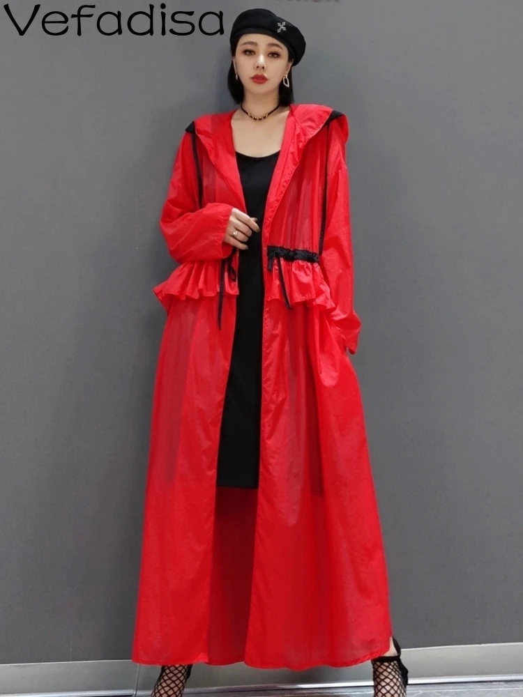 Vefadisa 2023 New Women Autumn Hooded Cardigan Trench Loose Mid-length Ruffle Splicing Solid Color Sunscreen Coat Top LHX3974
Vefadisa 2023 New Women Autumn Hooded Cardigan Trench Loose Mid-length Ruffle Splicing Solid Color Sunscreen Coat Top LHX3974