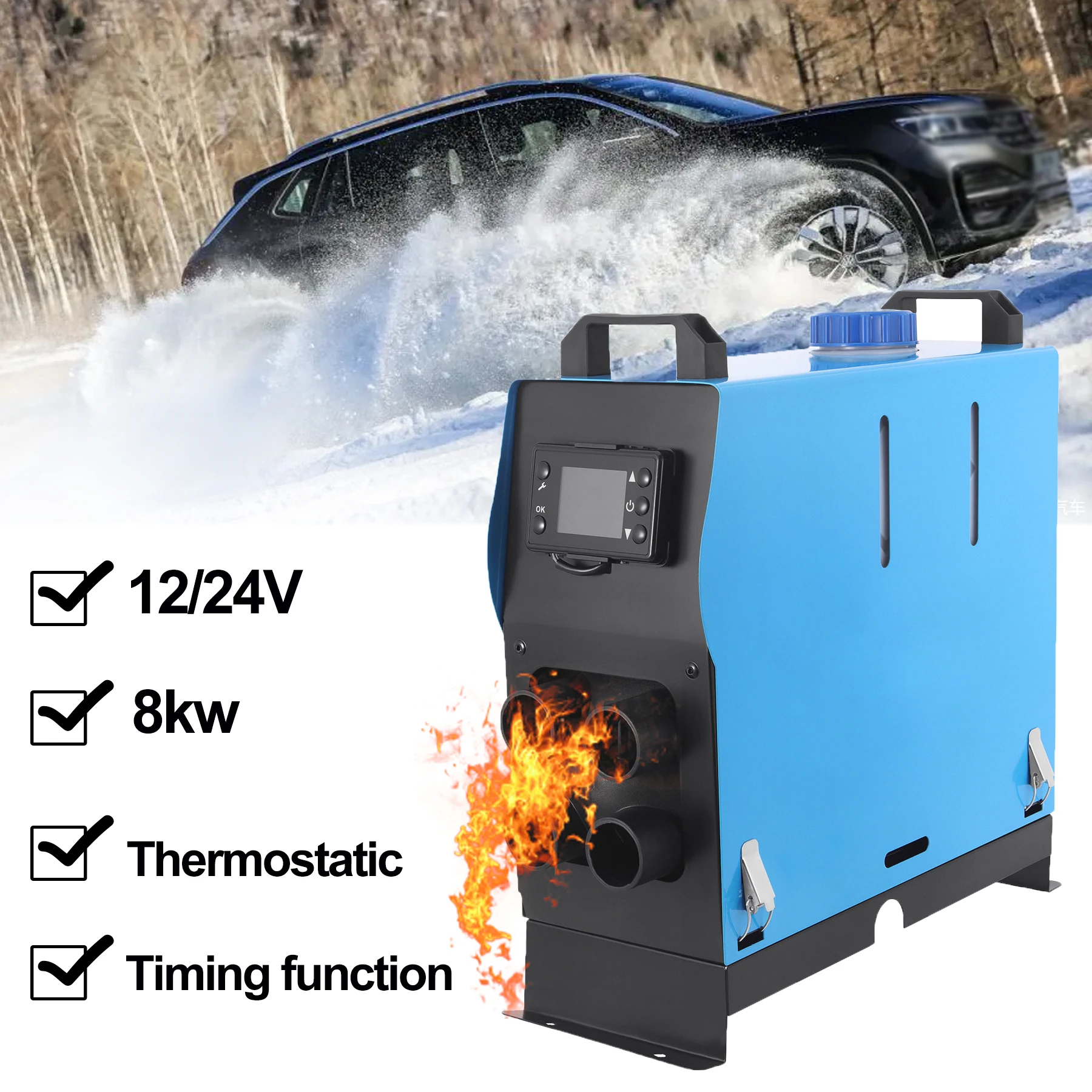 Honhill 12/24V 8KW Diesel Air Heater 4-Hole All-In-One Vertical Parking Air Heater For Car Trucks Bus RV Trailer Truck
Honhill 12/24V 8KW Diesel Air Heater 4-Hole All-In-One Vertical Parking Air Heater For Car Trucks Bus RV Trailer Truck
