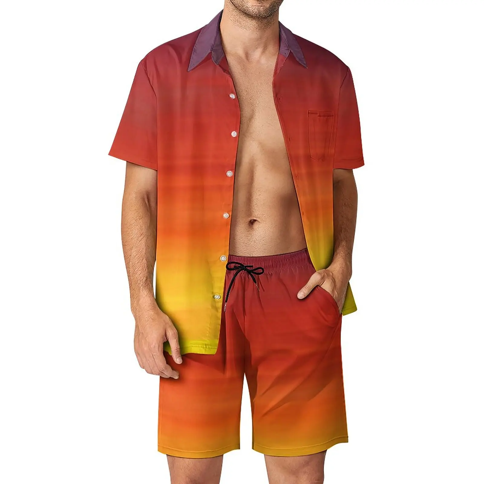 Bright Sunset Fitness Outdoor Men Sets Red and Orange Sky Casual Shirt Set Summer Pattern Shorts Two-piece Vintage Suit 2XL 3XL
Bright Sunset Fitness Outdoor Men Sets Red and Orange Sky Casual Shirt Set Summer Pattern Shorts Two-piece Vintage Suit 2XL 3XL