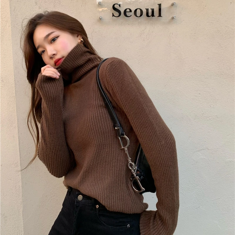 Autumn Winter Women's Tops 2022 Knitted Stretch Full Sleeves Sexy Turtleneck Sweater Slim Bottoming T-shirt Jumper Pullovers
Autumn Winter Women's Tops 2022 Knitted Stretch Full Sleeves Sexy Turtleneck Sweater Slim Bottoming T-shirt Jumper Pullovers