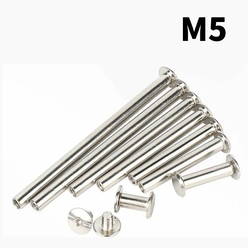 20/10/5/1pcs M5x5-100mm Plated Nickel Daughter Mother Rivet Snap Rivet Chicago Screws Book Butt Binding Nails Snap Screw
20/10/5/1pcs M5x5-100mm Plated Nickel Daughter Mother Rivet Snap Rivet Chicago Screws Book Butt Binding Nails Snap Screw