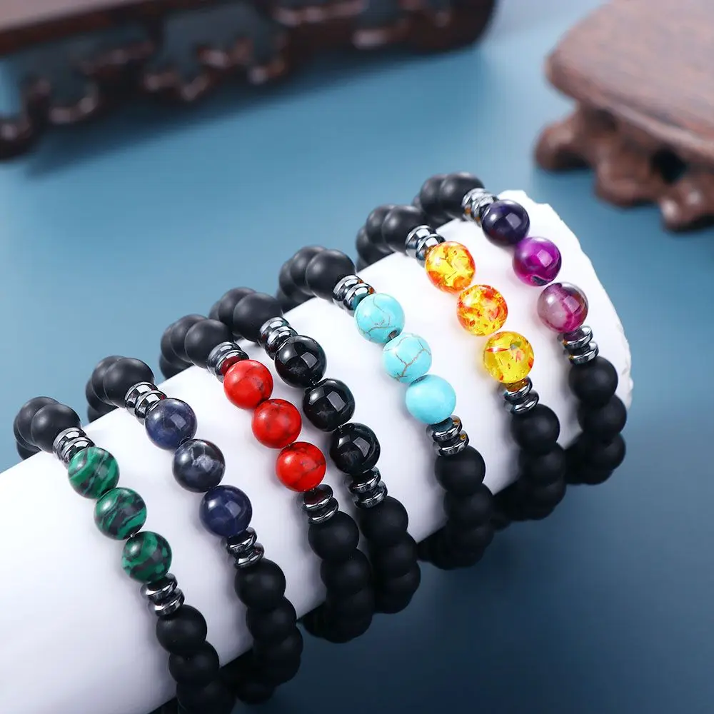 Vintage Exquisite All-matching Unisex Bracelet Multicolor Fashion Yoga Matte Beads Hand Jewelry Temperament Rick Wristband
Vintage Exquisite All-matching Unisex Bracelet Multicolor Fashion Yoga Matte Beads Hand Jewelry Temperament Rick Wristband