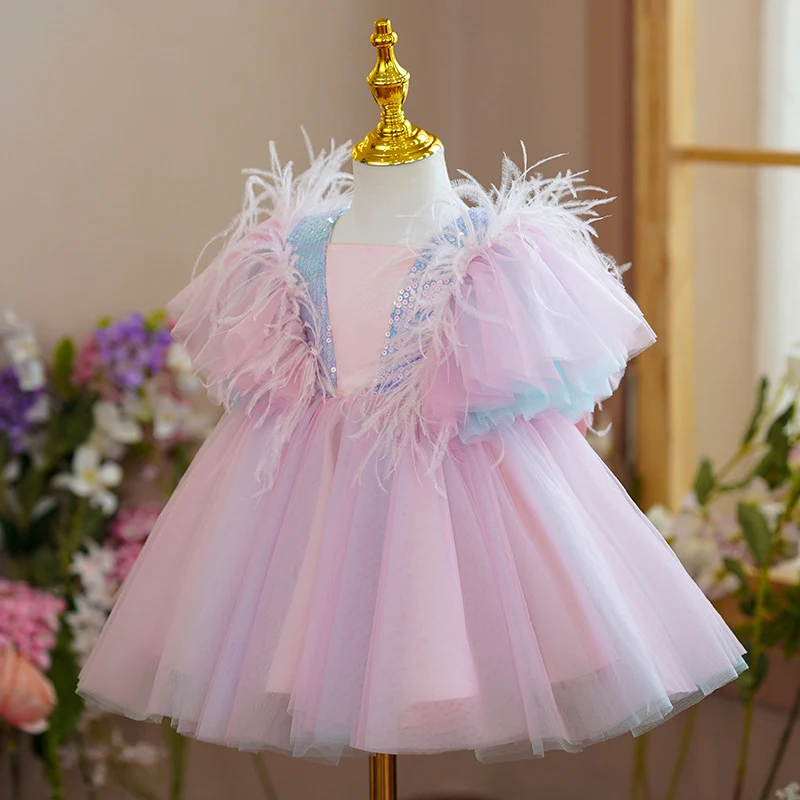 Baby Girls Sequin Tutu Dress Feather Ruffle Sleeve Toddler Kid Princess Birthday Party Gown Elegant Bow Back Dresses Flower Girl
Baby Girls Sequin Tutu Dress Feather Ruffle Sleeve Toddler Kid Princess Birthday Party Gown Elegant Bow Back Dresses Flower Girl