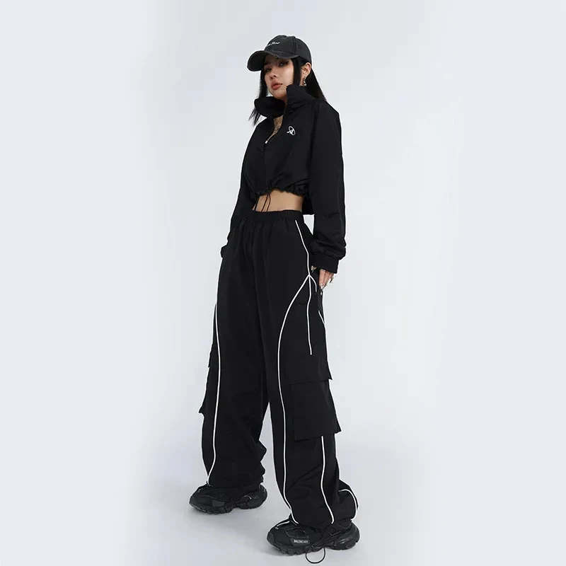 Baggy Hip Hop Stripe Cargo Pants Women Y2K Black Bf Oversized Joggers Sweatpants Fashion High Waist Casual Wide Leg Trousers
Baggy Hip Hop Stripe Cargo Pants Women Y2K Black Bf Oversized Joggers Sweatpants Fashion High Waist Casual Wide Leg Trousers