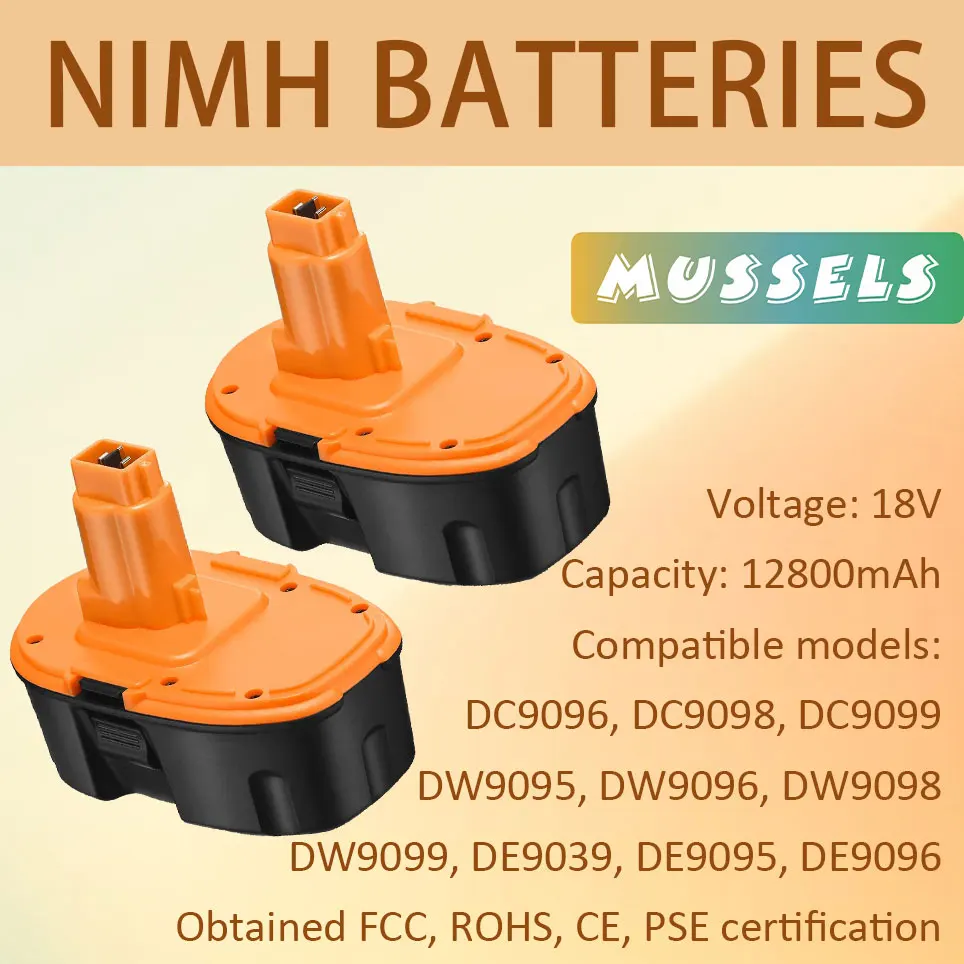 18V 12800mAh DeWalt Replacement Compatible Dewalt 18VBattery XRP DC9096 DC9099 DC9098 DW9099 DW9098 Cordless Power Tools 
18V 12800mAh DeWalt Replacement Compatible Dewalt 18VBattery XRP DC9096 DC9099 DC9098 DW9099 DW9098 Cordless Power Tools