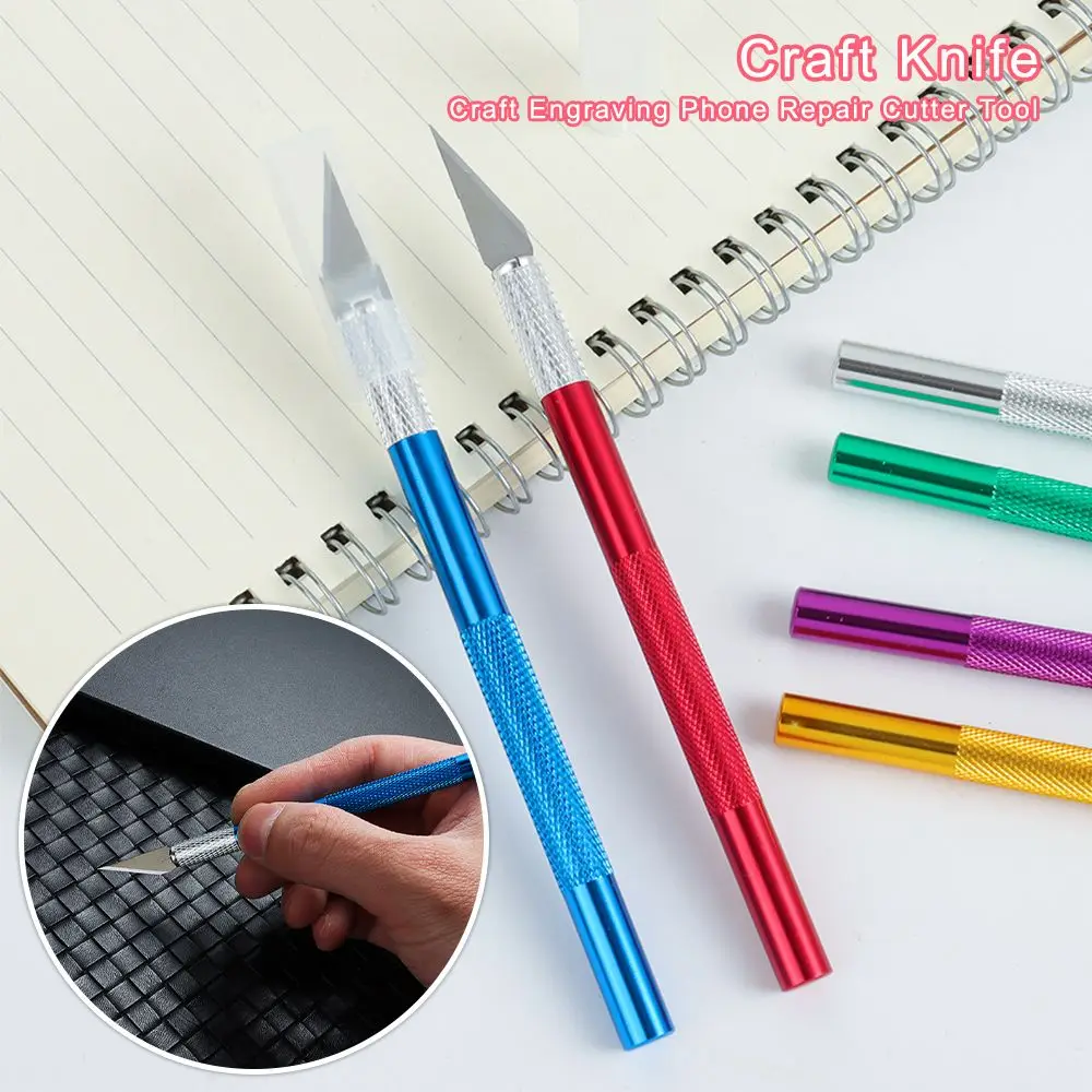 

Fruit Carving Sculpture Pastry Tools Cake with 1pc Blade Metal Scalpel Engraving Cutter Non-slip Knife