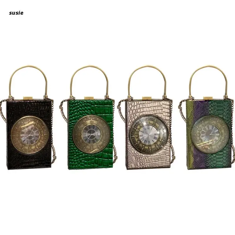 X7YA Women's Shoulder Chain Bag Chic Real Working Clock Handbags Female Small Purse Bag PU Leather Crossbody Bags Evening Bag
X7YA Women's Shoulder Chain Bag Chic Real Working Clock Handbags Female Small Purse Bag PU Leather Crossbody Bags Evening Bag