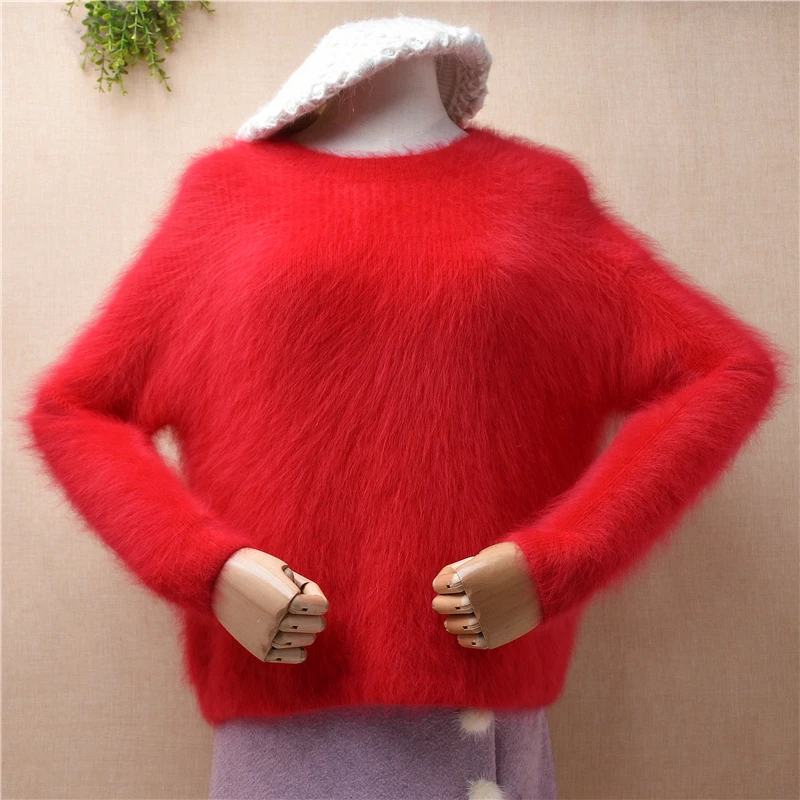 04 Female Women Fall Winter Clothing Red Hairy Mink Cashmere Knitted O-Neck Crop Top Slim Blouses Pullover Jumper Sweater Pull
04 Female Women Fall Winter Clothing Red Hairy Mink Cashmere Knitted O-Neck Crop Top Slim Blouses Pullover Jumper Sweater Pull