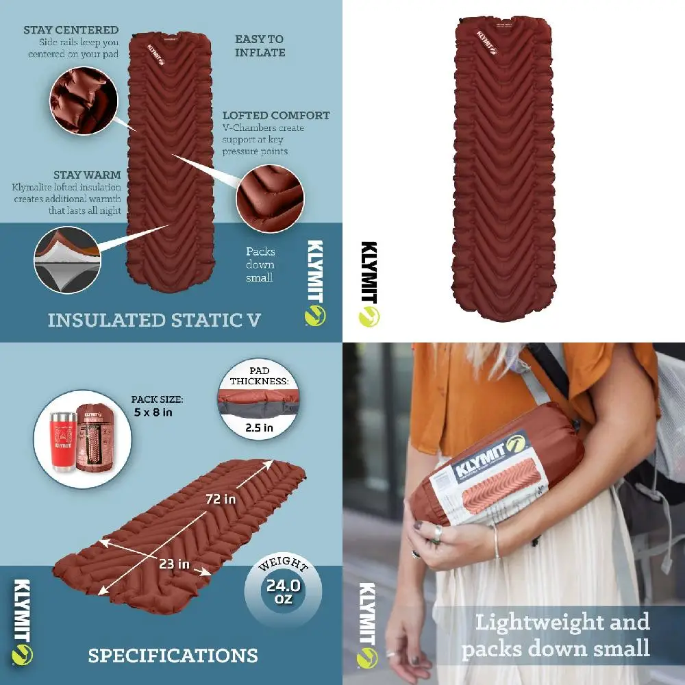 Amazing Ultra-Thick, Supportive Inflating 72x23x2.5in Camping Mat, Brick Red for Sleeping Pad Comfort and Coziness.
Amazing Ultra-Thick, Supportive Inflating 72x23x2.5in Camping Mat, Brick Red for Sleeping Pad Comfort and Coziness.