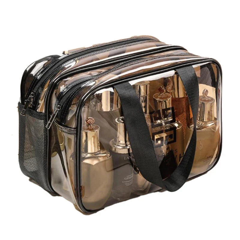 Black Transparent High Quality Cosmetic Bag Simple Waterproof Multifunction Cosmetic Bag Outdoor Dry Wet Separate Beauty Bag
Black Transparent High Quality Cosmetic Bag Simple Waterproof Multifunction Cosmetic Bag Outdoor Dry Wet Separate Beauty Bag