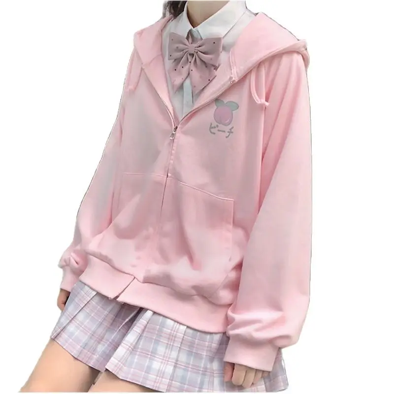 Harajuku Sweet Fruit Print Women Hoodie Pocket Spring Loose Thin Zipper Sweatshirt Girl Cute Pink Plus Size Clothes Among Us
Harajuku Sweet Fruit Print Women Hoodie Pocket Spring Loose Thin Zipper Sweatshirt Girl Cute Pink Plus Size Clothes Among Us