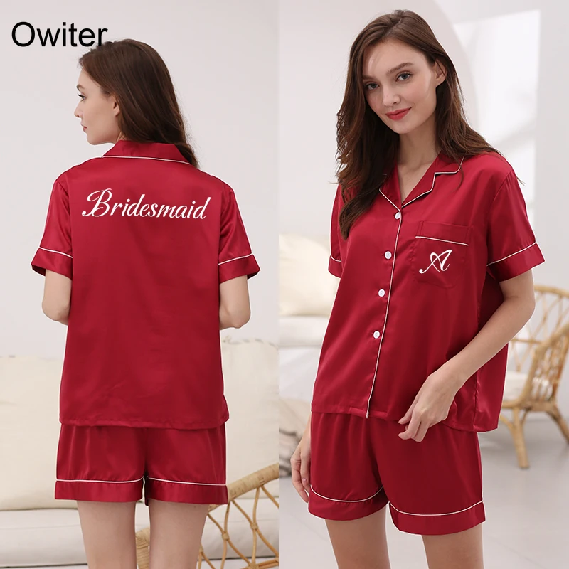 Owiter Pajamas Set Women Satin Pajama Sets Bride Bridesmaid Pajama Turn-down Collar Sleepwear Short Sleeve Nightwear 2 Piece Set
Owiter Pajamas Set Women Satin Pajama Sets Bride Bridesmaid Pajama Turn-down Collar Sleepwear Short Sleeve Nightwear 2 Piece Set